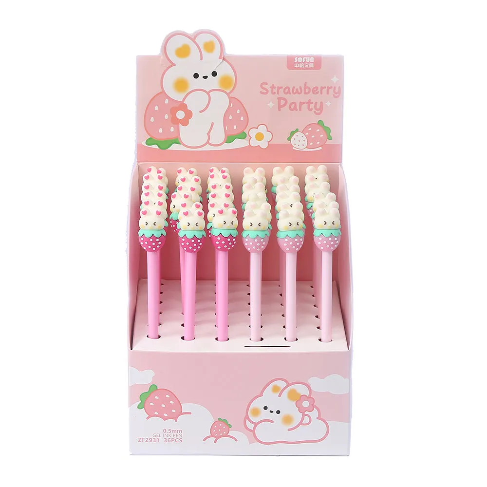 22517 STRAWBERRY RABBIT GEL PEN-36