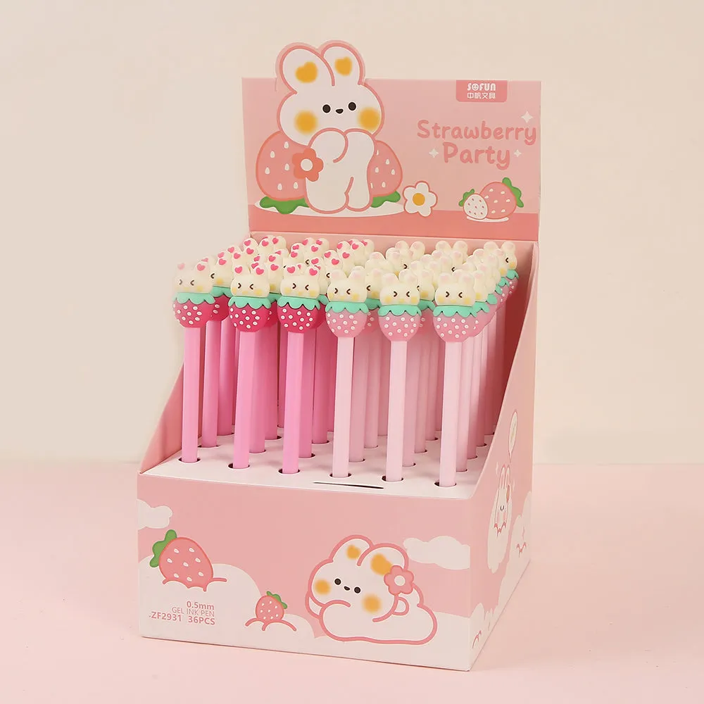 22517 STRAWBERRY RABBIT GEL PEN-36