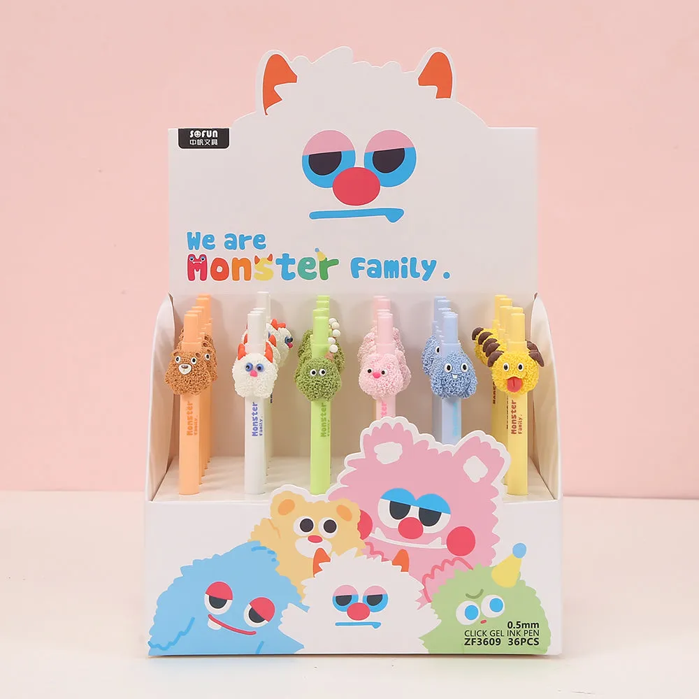 22561 MONSTER FAMILY RETRACTABLE GEL PEN-36