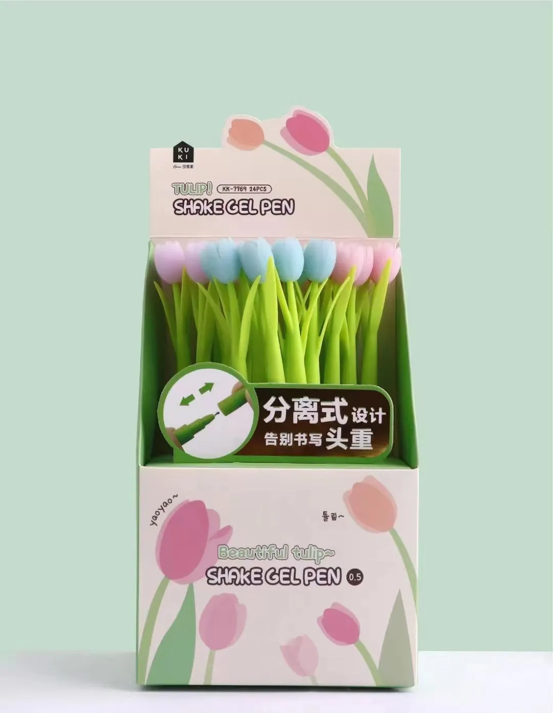 22614 TULIP FLOWER WIGGLE GEL PEN-24