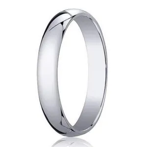 3mm Traditional Domed Polished Finish 14K White Gold Wedding Band