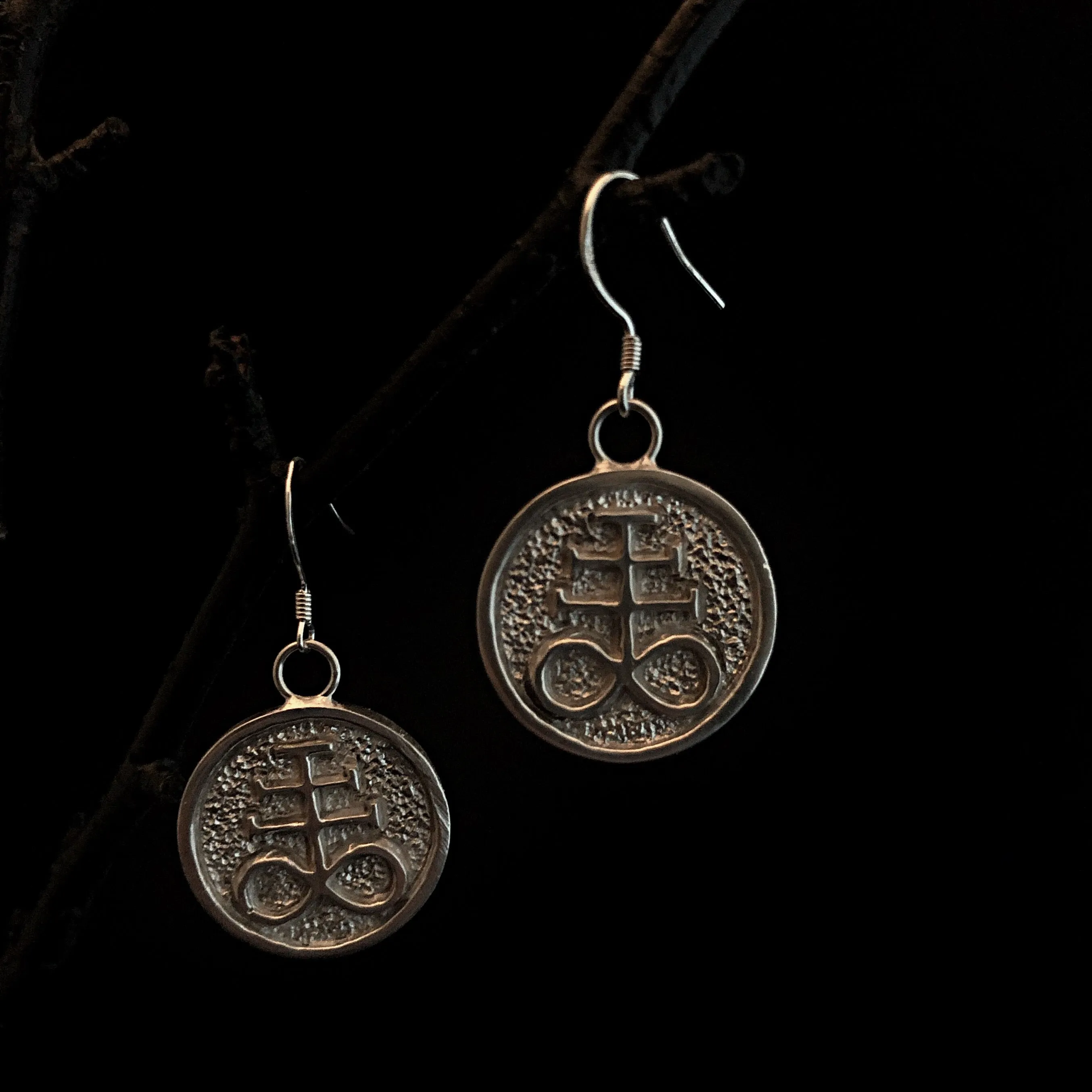 925 Leviathan Cross Earrings