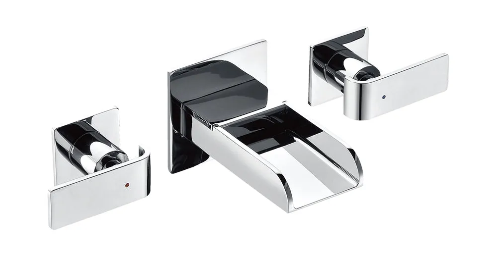 ALFI brand AB1796-PC Polished Chrome Widespread Wall Mounted Modern Waterfall Bathroom Faucet