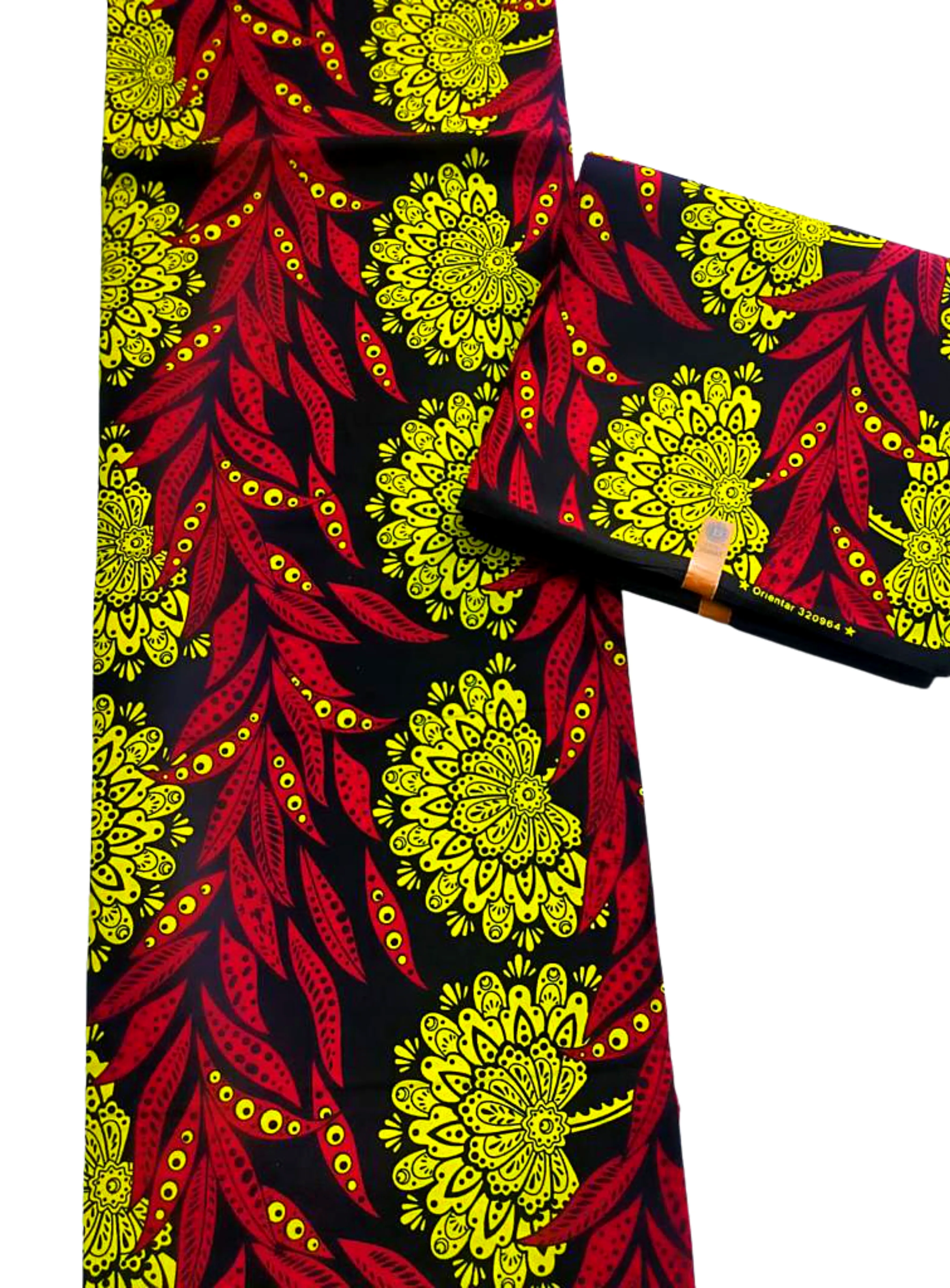 Black, Yellow and Red Floral Print - CA334