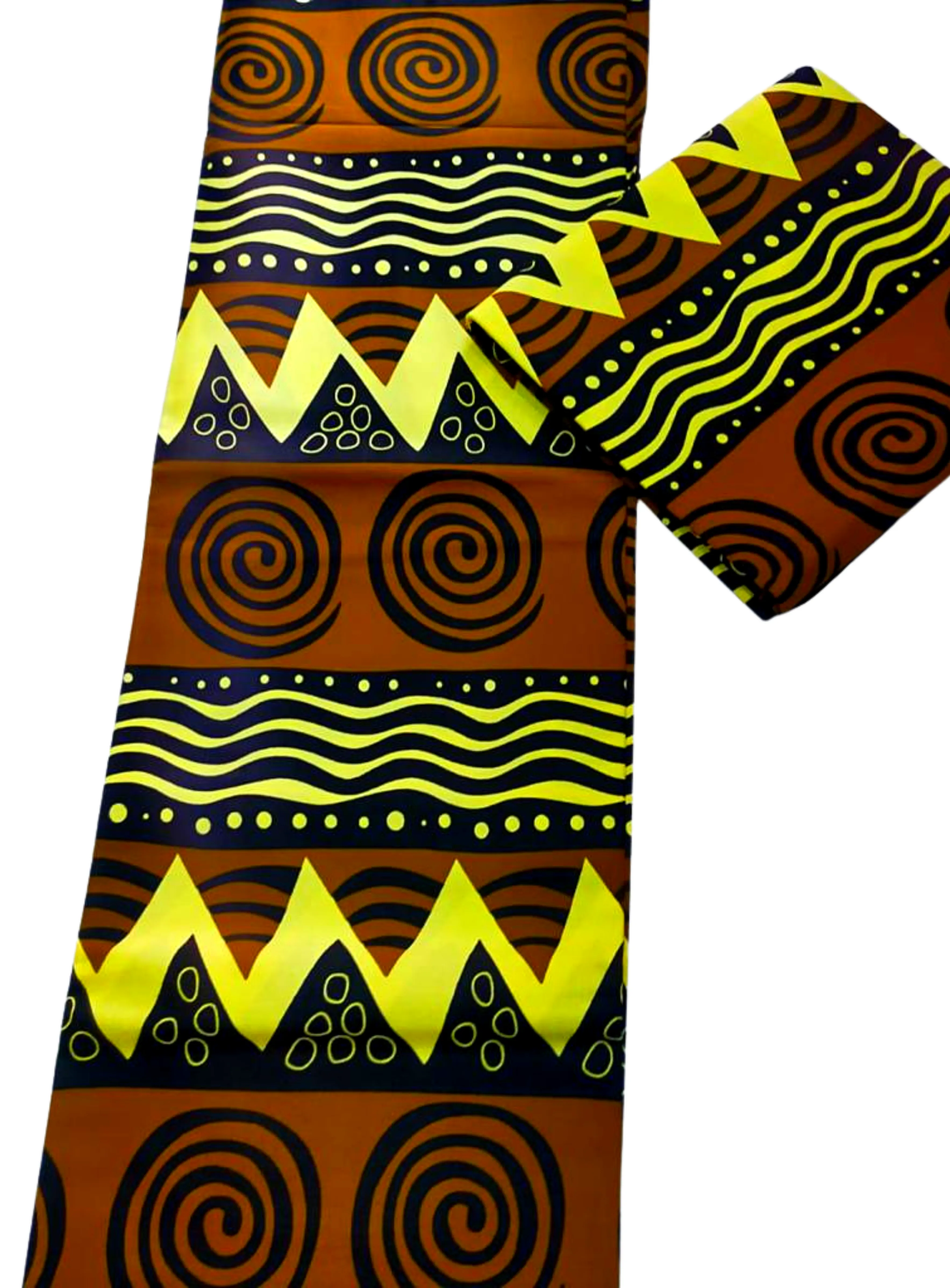 Brown, Black and Yellow Tribal African Print - CA331