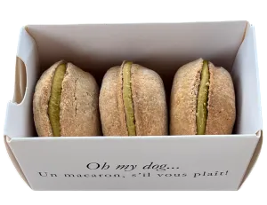 CRÈME BRÛLÉE MACARON DOG TREATS