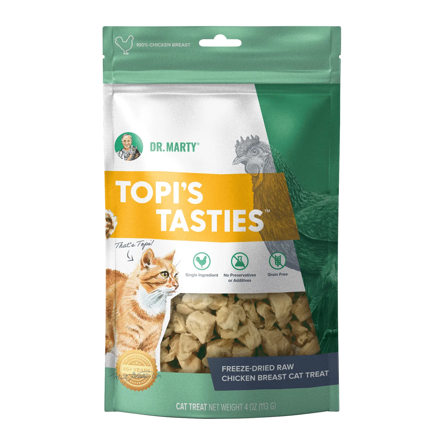 DR. MARTY Topi’s Tasties Freeze-Dried Raw Chicken Breast Cat Treats