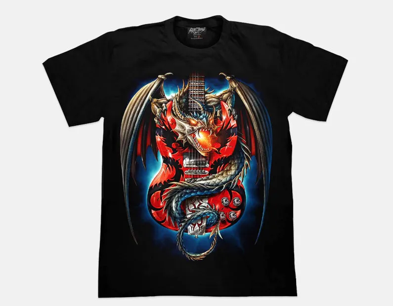 Dragon Guitar Glow in the Dark UV Reactive T-shirt