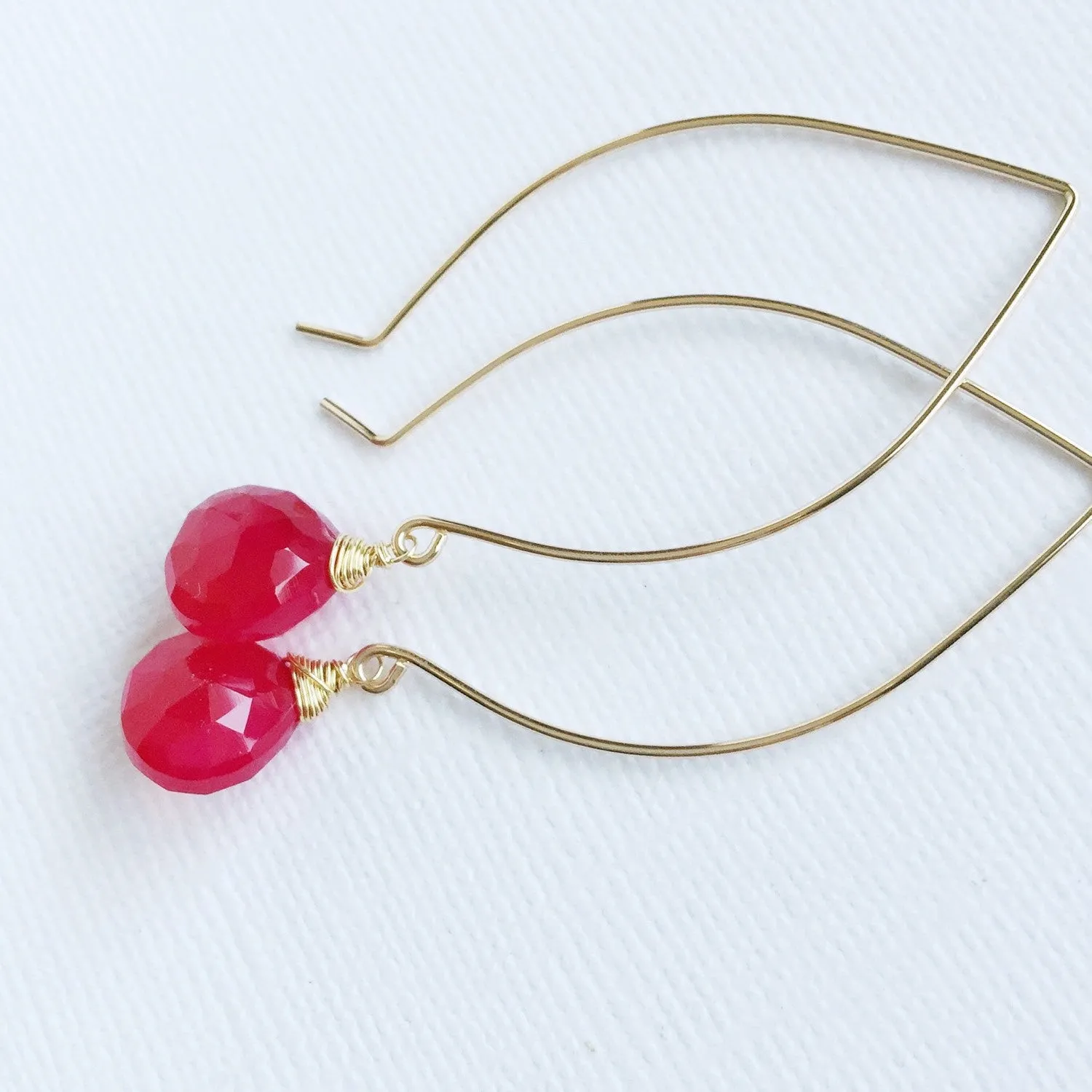 Earring Kalena - Ruby chalcedony (E252)