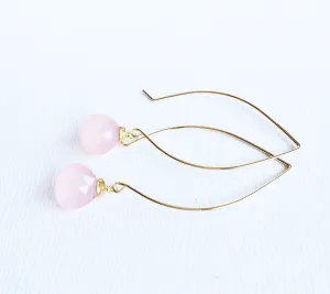 Earrings Kalena - Pink chalcedony  (E251)