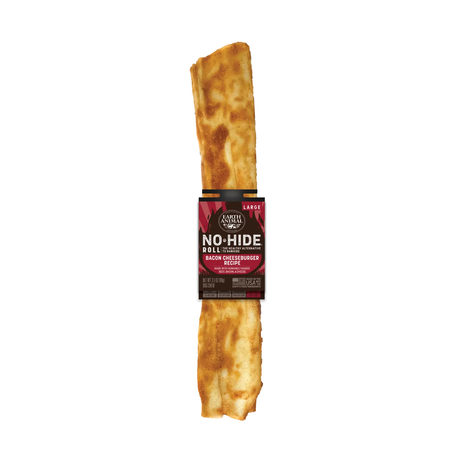 Earth Animal No Hide BBQ Bacon Cheeseburger Roll Dog Chew