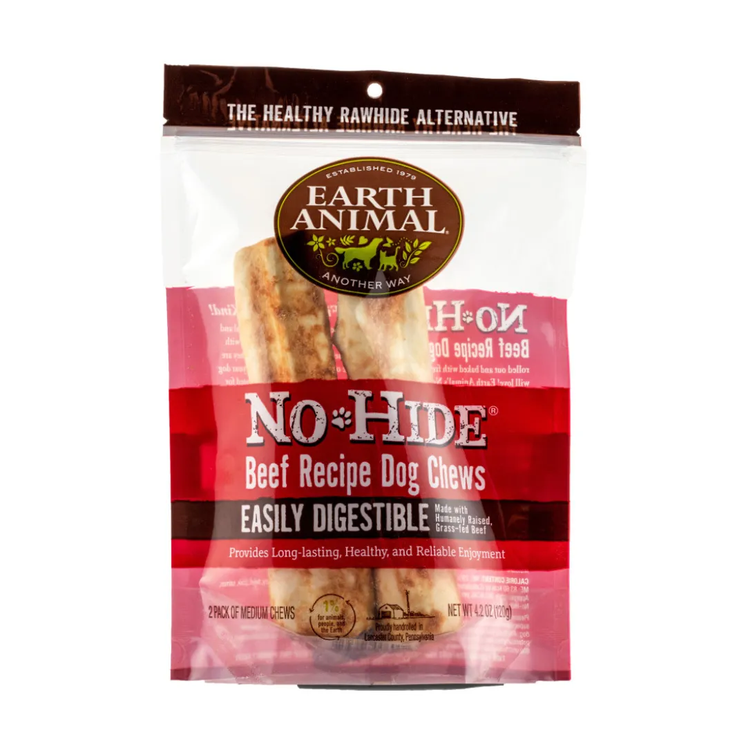 Earth Animal No-Hide Beef Rolls Chews Dog Treats