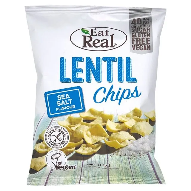 Eat Real Sea Salt Lentil Chips 40g