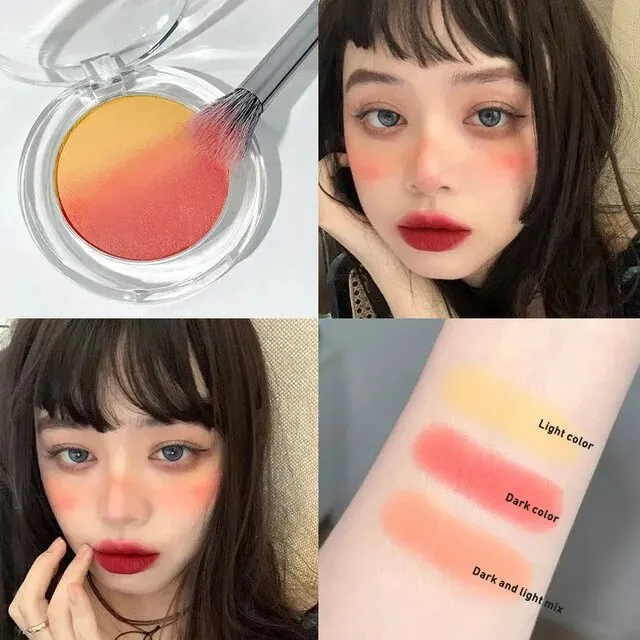 Gradient Blush Waterproof and Sweatproof Powder Fine and Easy to Color Dirty Tea Gradient Blush Palette