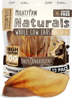 Grass-Fed Cow Ear Chews for Dogs - All-Natural & Delicious