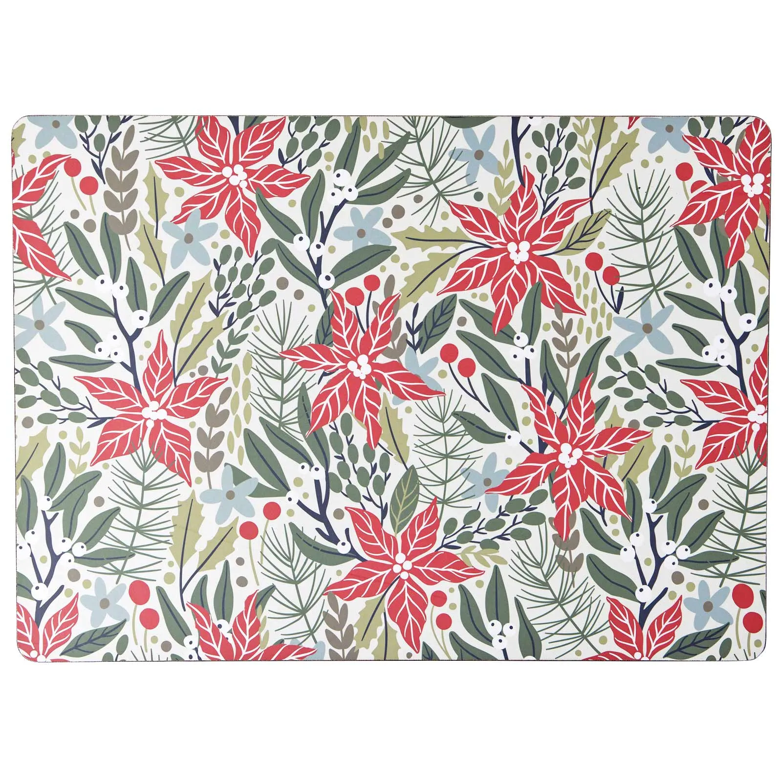 Holiday Poinsettia Art Placemats - Set of 4