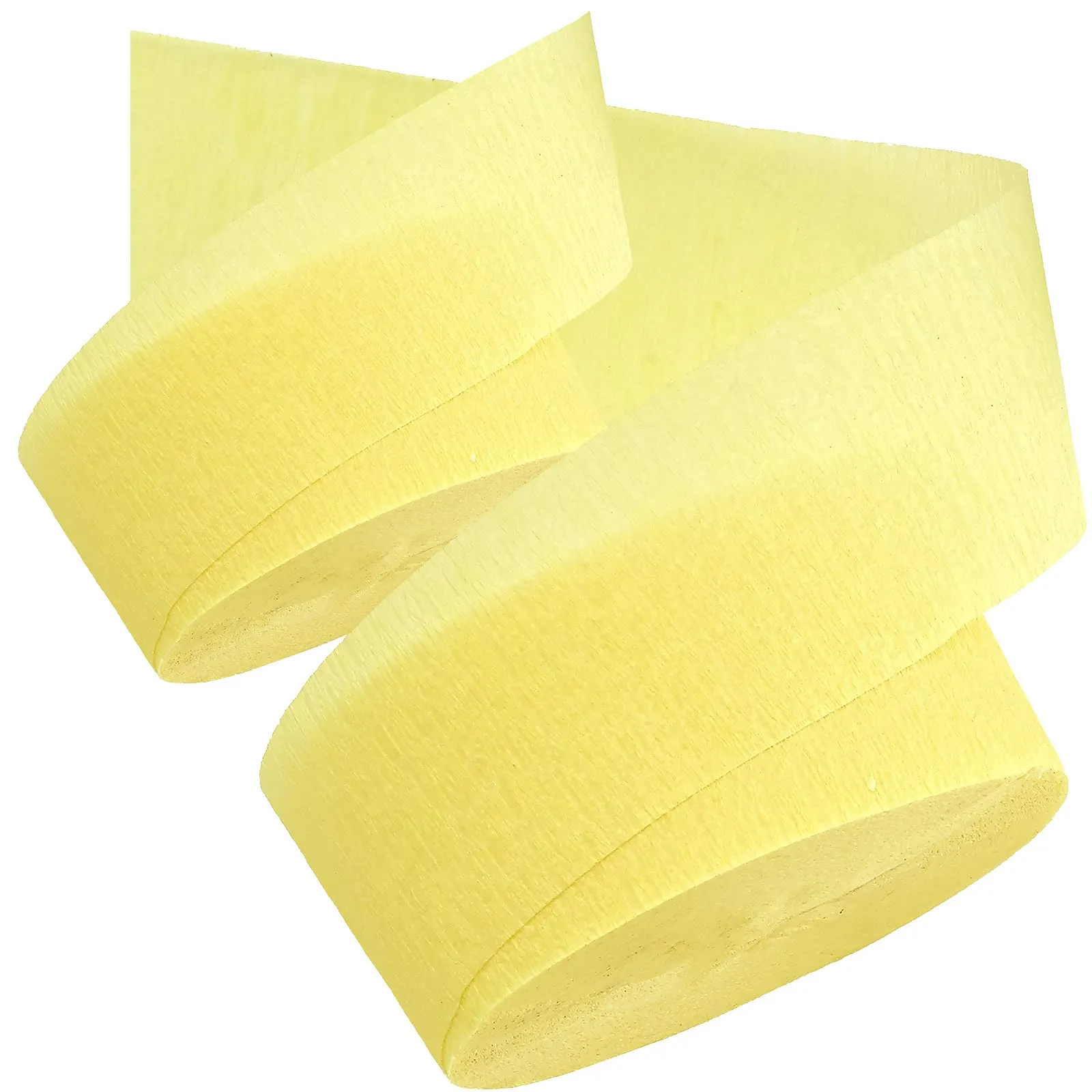 Kicko Light Yellow Streamers - 2 Pack - Crepe Streamers for Kids, Party Favors, Family