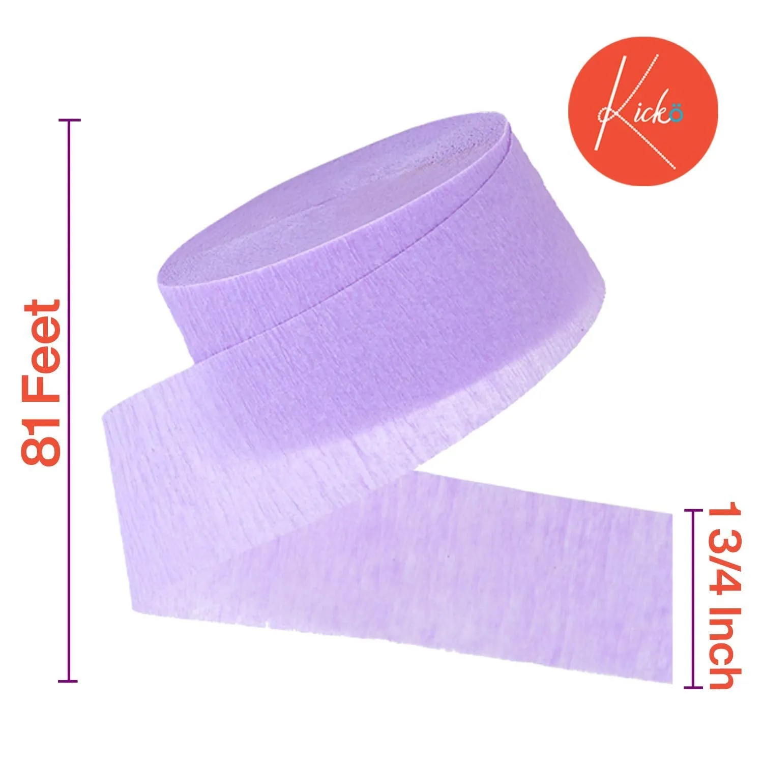 Kicko Purple Crepe Streamers - 6 Pack, 162 Feet x 1.75 Inches - for Kids, Party Favors