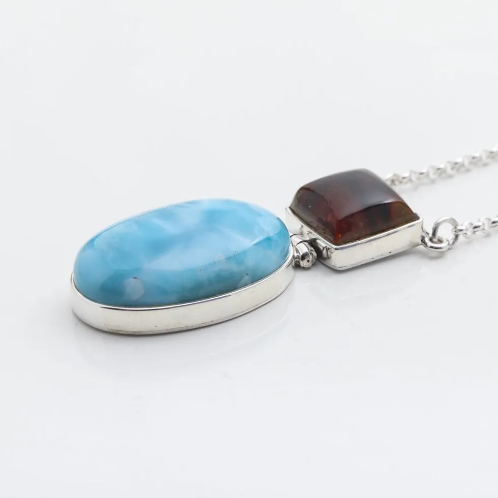 Larimar Amber Necklace Lanah