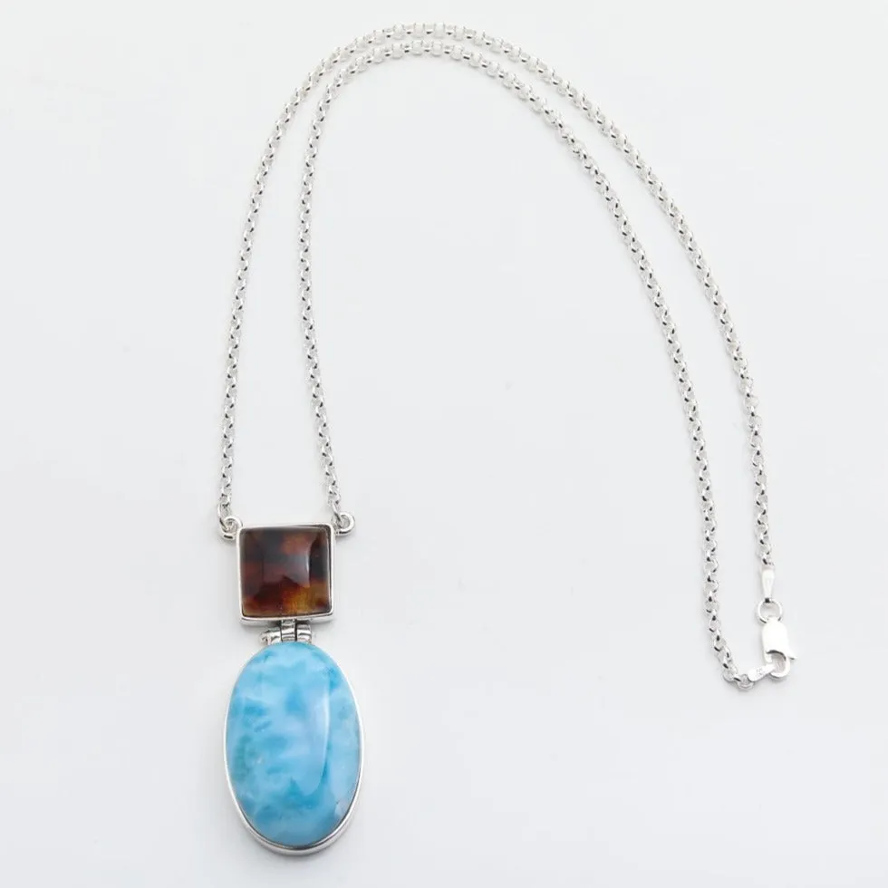 Larimar Amber Necklace Lanah