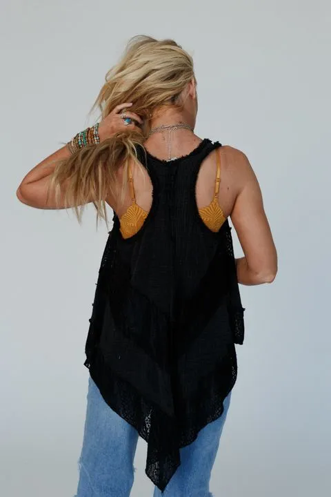 Melbourne Sleeveless Lace Top - Black