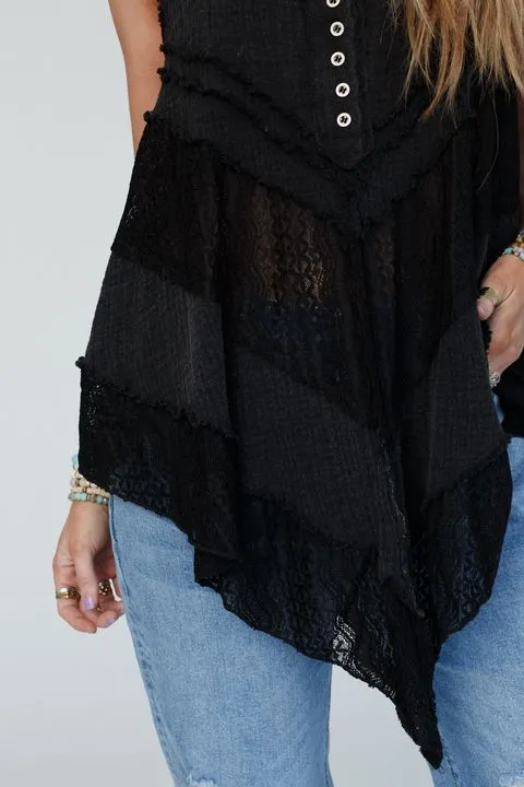 Melbourne Sleeveless Lace Top - Black