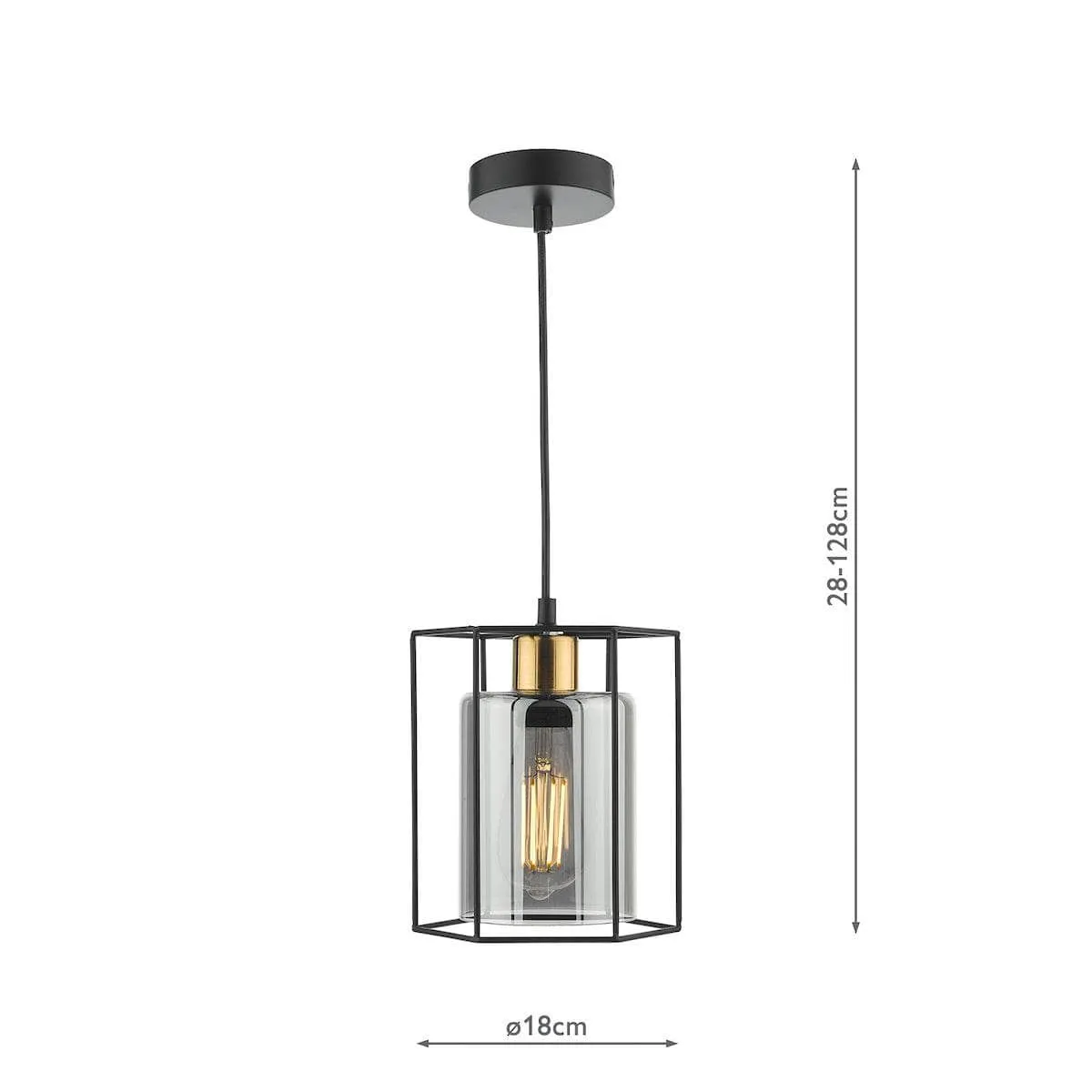 Montilla 1 Light Pendant - Black