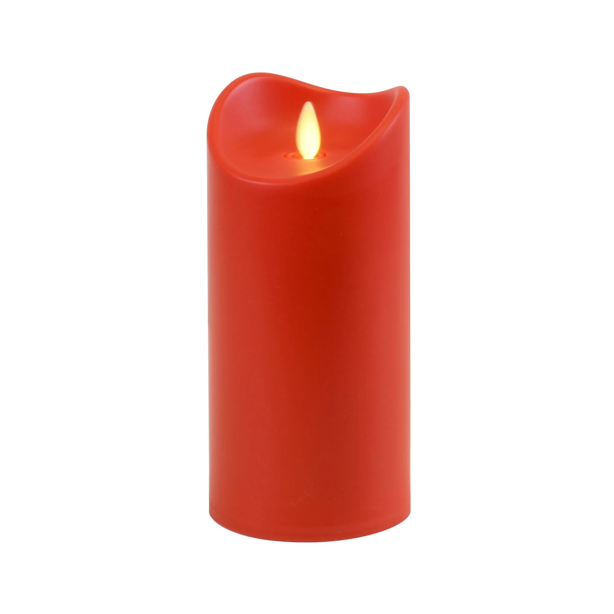 Moving Flame LED Red Pillar Candle