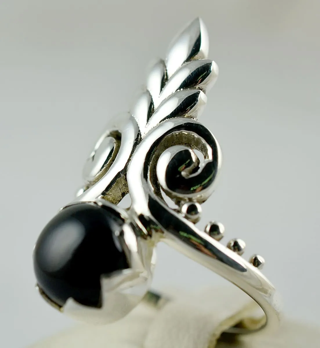 Natural Black Onyx 925 Solid Sterling Silver Handmade Ring, Size 3 to 14 US