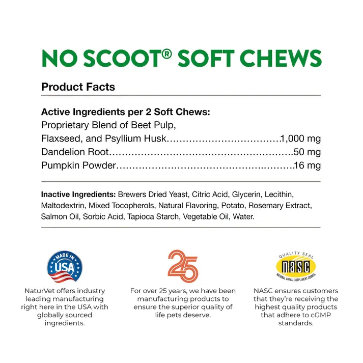 NaturVet No Scoot® - 60 soft chews