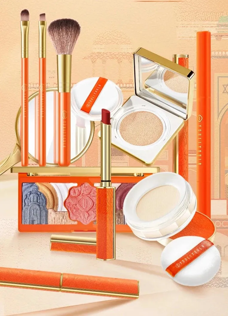 Orange Style Makeup Set Lipstick Mascara Eyeshadow Cosmetics Gift Set Kit Christmas New Year Gift Valentine's Day Gift