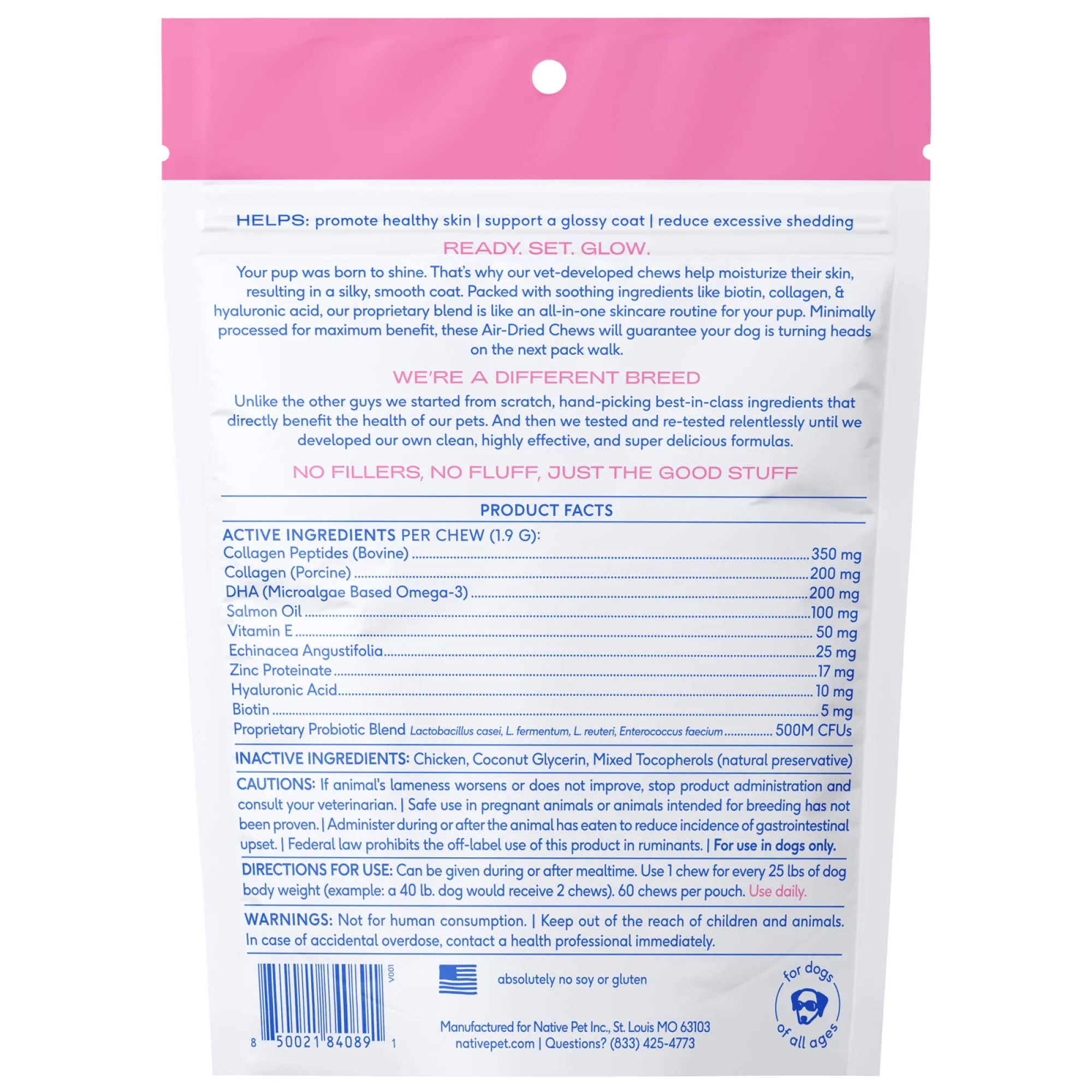 Skin   Coat Chews, Skin & Coat Supplement for Dogs, 60 ct.