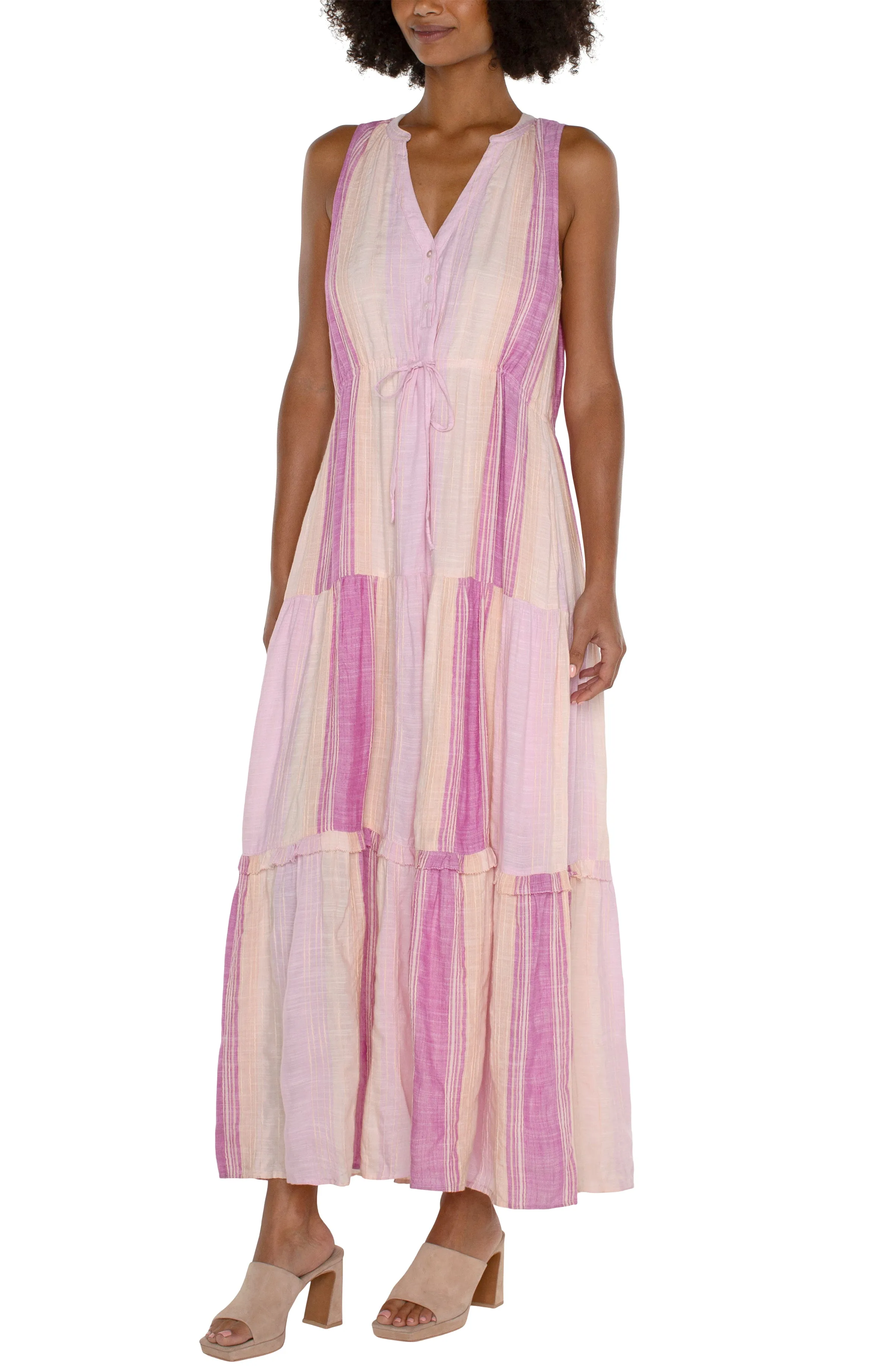 SLEEVELESS TIERED MAXI DRESS