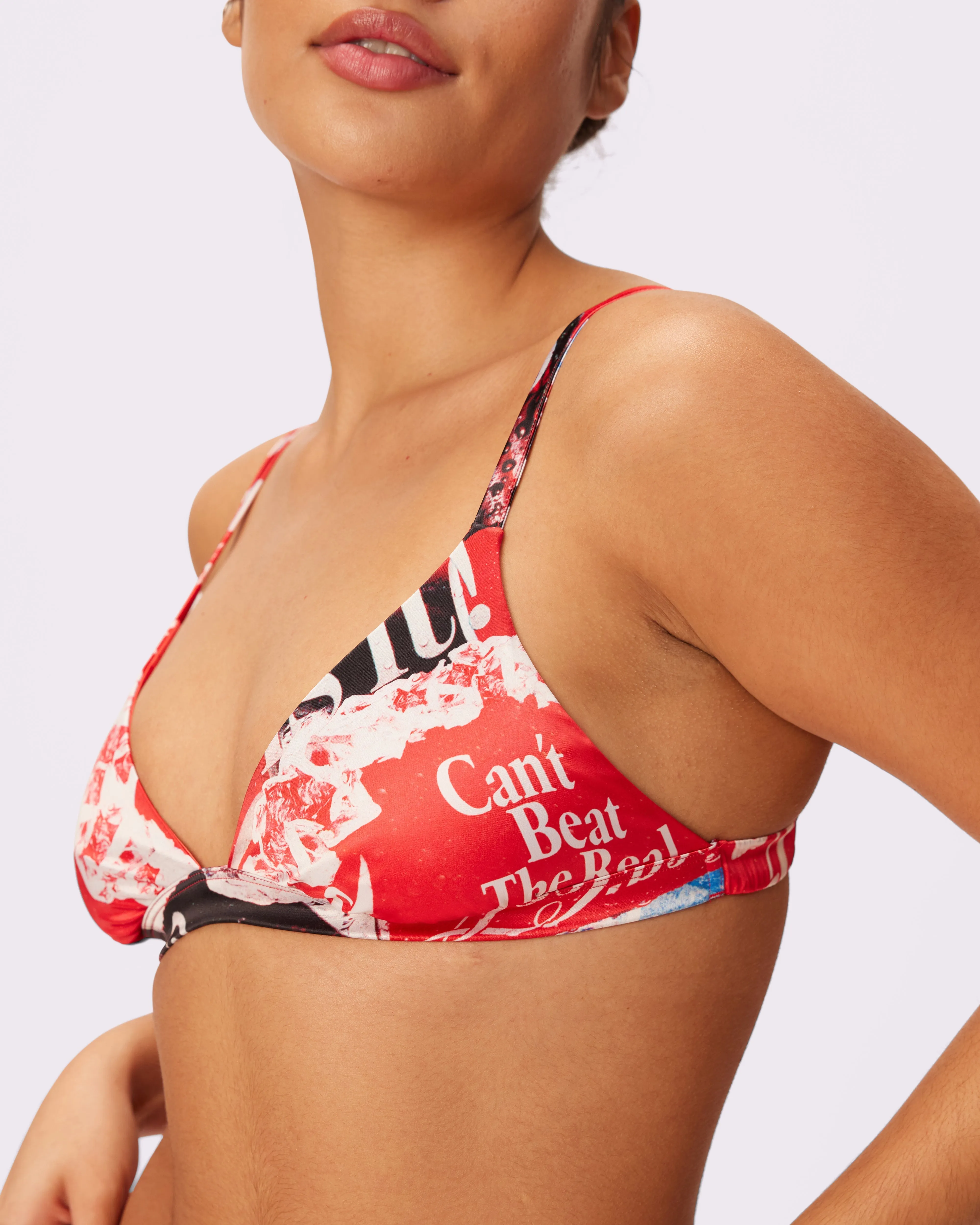 Special Edition Coca-Cola Luminous Glow Triangle Bralette | Glow Satin | Archive (Coke Is It)