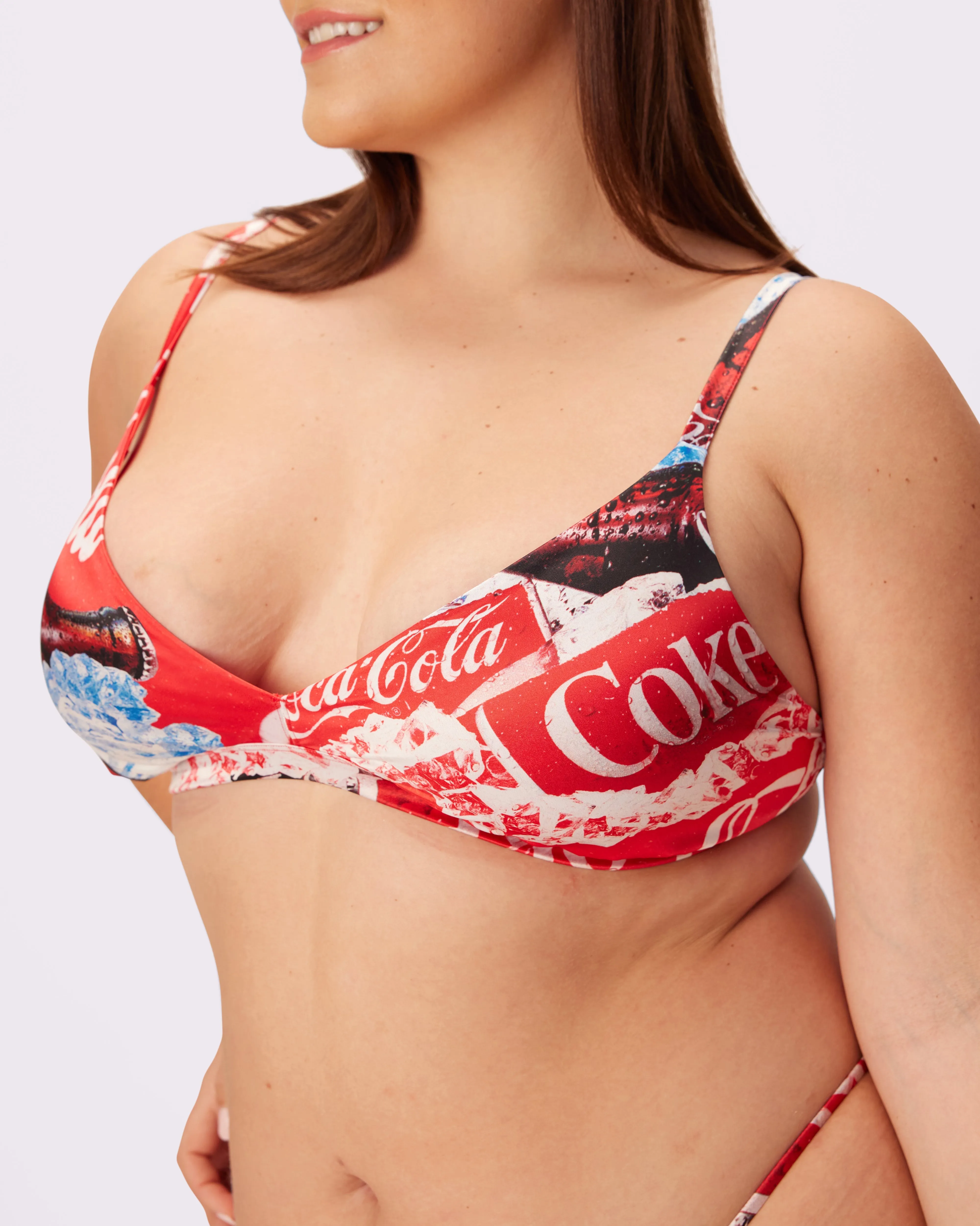 Special Edition Coca-Cola Luminous Glow Triangle Bralette | Glow Satin | Archive (Coke Is It)