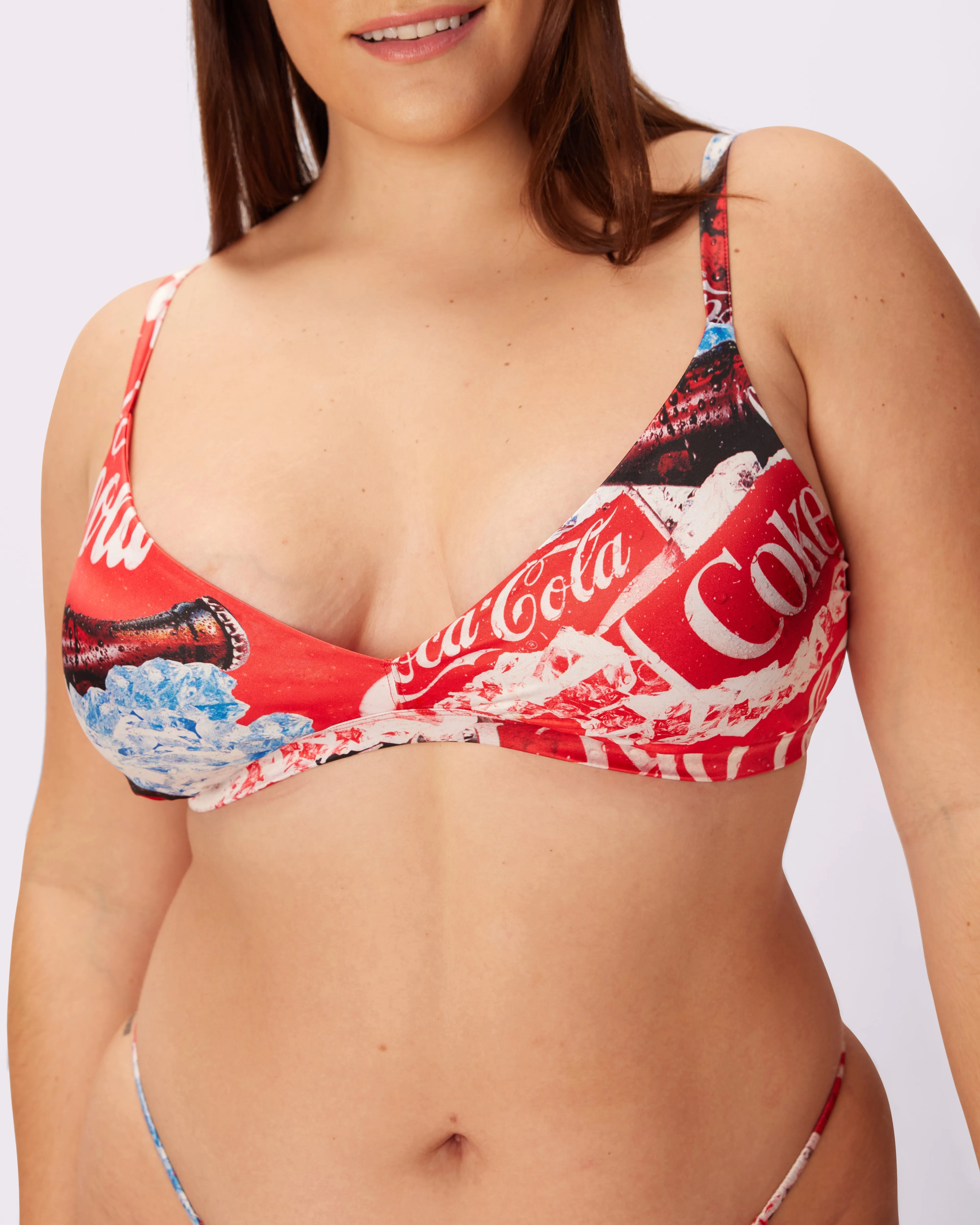 Special Edition Coca-Cola Luminous Glow Triangle Bralette | Glow Satin | Archive (Coke Is It)